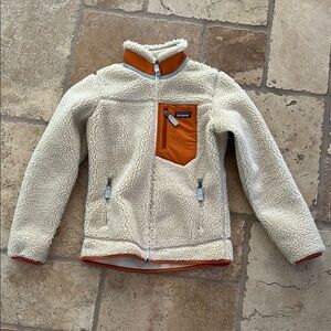 Patagonia Fleece Jacket with Orange Accents